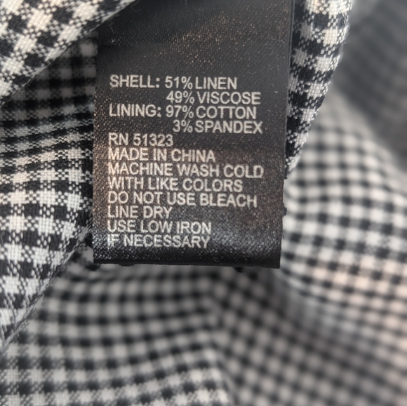 ANTONIO MELANI Black And White Gingham Maxi Dress with Ruffle Straps Size 12 - Picture 7 of 9